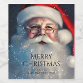 Étiquette Pour Bouteilles De Vin Joyeux Noël Père Noël Festive Vacances d'hiver (Étiquettes simples)