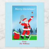 Étiquette Pour Bouteilles De Vin Joyeux Noël Père Noël Tennis (Étiquettes simples)