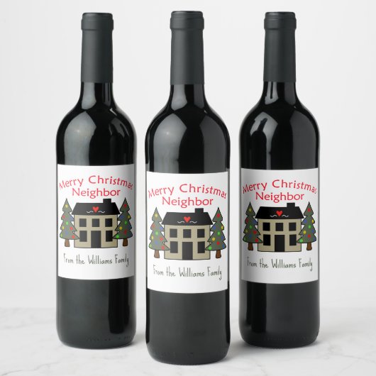 Étiquette Pour Bouteilles De Vin Joyeux Noël personnalisé (Bouteilles)
