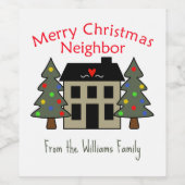 Étiquette Pour Bouteilles De Vin Joyeux Noël personnalisé (Étiquettes simples)