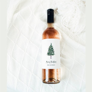 Étiquette Pour Bouteilles De Vin Joyeux Noël Pin simple minimal