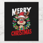 Étiquette Pour Bouteilles De Vin Joyeux Noël Reindeer Noël Noël (Étiquettes simples)
