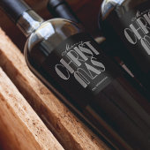 Étiquette Pour Bouteilles De Vin Joyeux Noël Rétro Typographie Noir