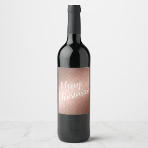 Étiquette Pour Bouteilles De Vin Joyeux Noël rose minima or