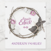 Étiquette Pour Bouteilles De Vin Joyeux Pâques (Étiquettes simples)