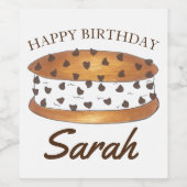 Étiquette Pour Bouteilles De Vin Joyeux sandwich à la crème glacée Chipwich Anniver (Étiquettes simples)