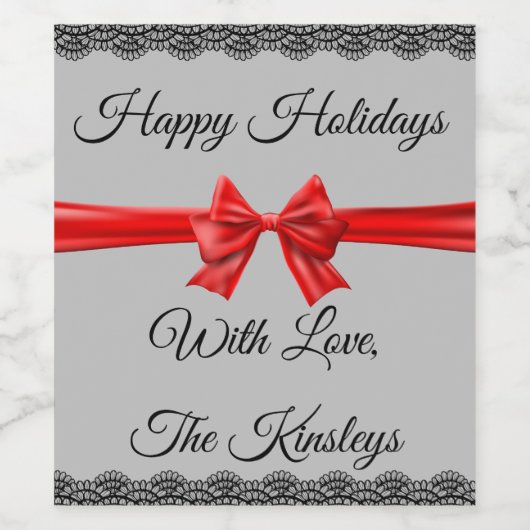 Étiquette Pour Bouteilles De Vin Joyeux Vacances Étiquette de vin (Étiquettes simples)