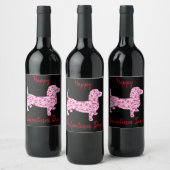 Étiquette Pour Bouteilles De Vin Joyeux Valentines Day Dachshund (Bouteilles)