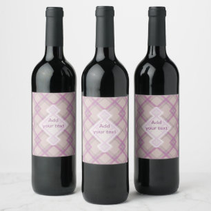 Étiquette Pour Bouteilles De Vin Joyeux violet & crème, blanc Chèques Guerre