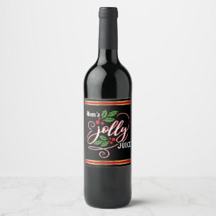 Étiquette Pour Bouteilles De Vin Jus de jument de Noël de maman Bouteille de vin