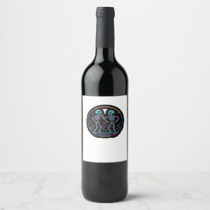 Étiquette Pour Bouteilles De Vin Jusqu'à ce que la mort nous fassions la fête Danse