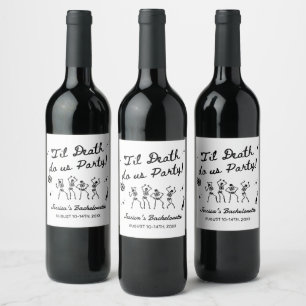 Étiquette Pour Bouteilles De Vin Jusqu'à ce que la mort nous sépare enterrement de