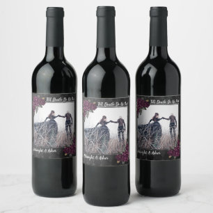 Étiquette Pour Bouteilles De Vin Jusqu'à la mort Faisons-nous partie Rose gothique 
