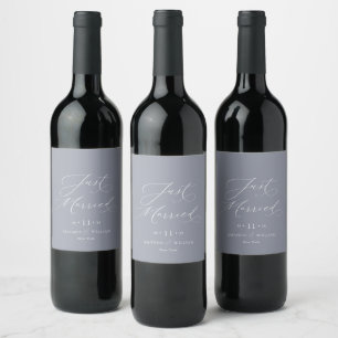 Étiquette Pour Bouteilles De Vin Juste marié Mariage personnalisé Étiquette de vin