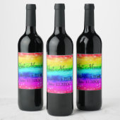 Étiquette Pour Bouteilles De Vin Juste marié Rainbow (Bouteilles)