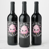 Étiquette Pour Bouteilles De Vin Juste une fille qui aime le bonbon de coton (Bouteilles)