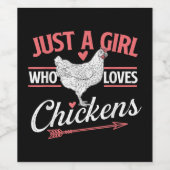 Étiquette Pour Bouteilles De Vin Juste Une Fille Qui Aime Les Poulets - Pou Louveur (Étiquettes simples)