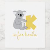 Étiquette Pour Bouteilles De Vin K est pour Koala (Étiquettes simples)
