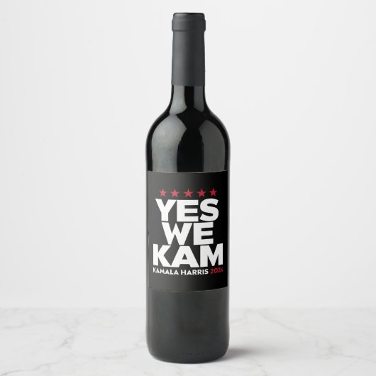 Étiquette Pour Bouteilles De Vin Kamala Harris Oui Nous Kam pour le président améri (Devant)