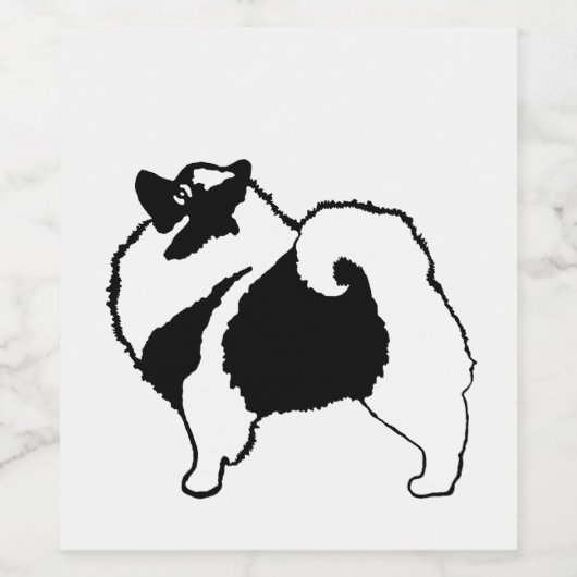 Étiquette Pour Bouteilles De Vin Keeshond Graphics - Cute Original Chig Art (Étiquettes simples)