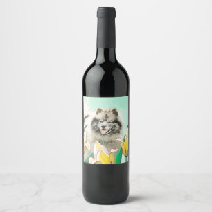 Étiquette Pour Bouteilles De Vin Keeshony in Tulips Peinture mignonne Original Chie