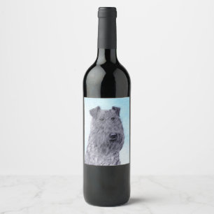 Étiquette Pour Bouteilles De Vin Kerry Blue Terrier peinture mignonne Chien d'origi