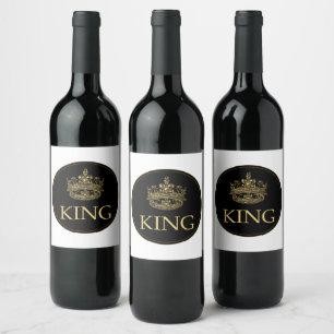 Étiquette Pour Bouteilles De Vin King and Crown Royal Emblem