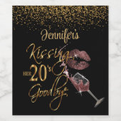 Étiquette Pour Bouteilles De Vin Kissing Her 20's Goodbye 🍷 (Étiquettes simples)