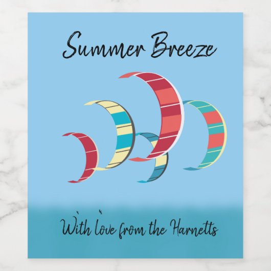 Étiquette Pour Bouteilles De Vin Kite Surf (Étiquettes simples)