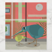 Étiquette Pour Bouteilles De Vin Kiwi Birds à l'intérieur (Étiquettes simples)