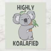 Étiquette Pour Bouteilles De Vin Koala hautement Koalafied (Étiquettes simples)