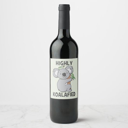 Étiquette Pour Bouteilles De Vin Koala hautement Koalafied (Devant)