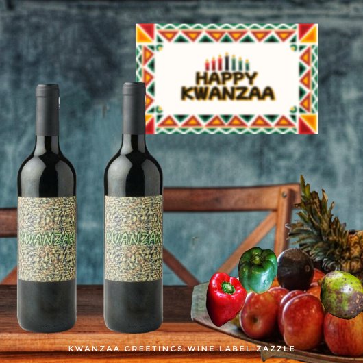 Étiquette Pour Bouteilles De Vin Kwanzaa