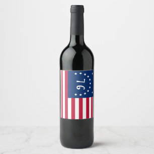 Étiquette Pour Bouteilles De Vin La bannière de Bennington : le 76e drapeau de bata