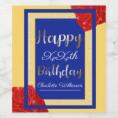 Étiquette Pour Bouteilles De Vin La beauté et la bête thème Joyeux anniversaire (Étiquettes simples)