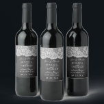 Étiquette Pour Bouteilles De Vin La collection de Mariages Chalkboard & Lace<br><div class="desc">La collection Chalkboard & dentelle est un design étonnant avec un bel arrière - plan effet Chalkboard avec une coupe en dentelle blanche vintage romantique. Ces étiquettes peuvent être personnalisés pour votre occasion spéciale et feraient la faveur parfaite pour n'importe quel mariage rustique, douche nuptiale, fête de fiançailles, fête d'anniversaire...</div>