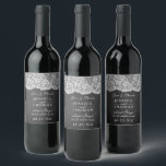 Étiquette Pour Bouteilles De Vin La collection de Mariages Chalkboard & Lace<br><div class="desc">La collection Chalkboard & dentelle est un design étonnant avec un bel arrière - plan effet Chalkboard avec une coupe en dentelle blanche vintage romantique. Ces étiquettes peuvent être personnalisés pour votre occasion spéciale et feraient la faveur parfaite pour n'importe quel mariage rustique, douche nuptiale, fête de fiançailles, fête d'anniversaire...</div>