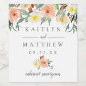 Étiquette Pour Bouteilles De Vin La collection de Mariages Spring Blossoms (Étiquettes simples)