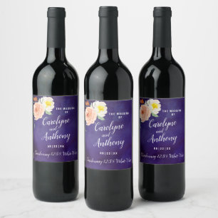 Étiquette Pour Bouteilles De Vin La Collection Mariage Romance In Bloom