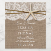 Étiquette Pour Bouteilles De Vin La collection rustique de mariage Starfish Beach (Étiquettes simples)
