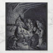 Étiquette Pour Bouteilles De Vin La crèche biblique (Étiquettes simples)