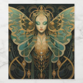 Étiquette Pour Bouteilles De Vin La déesse Luna Moth (Étiquettes simples)
