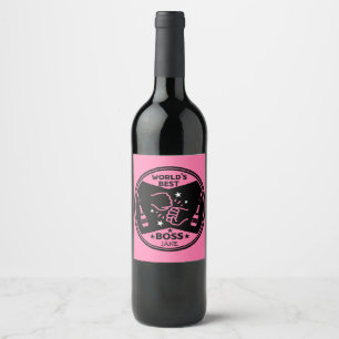Étiquette Pour Bouteilles De Vin La femme la plus grande patronne du monde