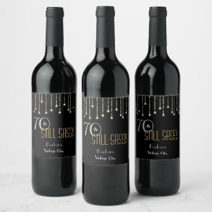 Étiquette Pour Bouteilles De Vin La ficelle argentée noire impertinente de l'or 70