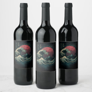 Étiquette Pour Bouteilles De Vin La Grande Classique de la Vague Rétro