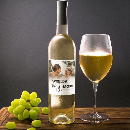Étiquette Pour Bouteilles De Vin La Meilleure maman de Worlds
