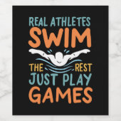 Étiquette Pour Bouteilles De Vin La natation (Étiquettes simples)