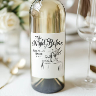 Étiquette Pour Bouteilles De Vin La Nuit Avant Le Dîner De La Répétition Main Drôle