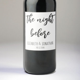 Étiquette Pour Bouteilles De Vin La Nuit Avant Le Dîner De La Répétition Mariage