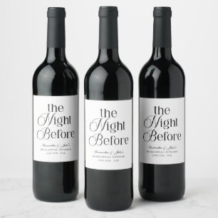 Étiquette Pour Bouteilles De Vin La Nuit Avant le Dîner de Répétition de Mariage Mo